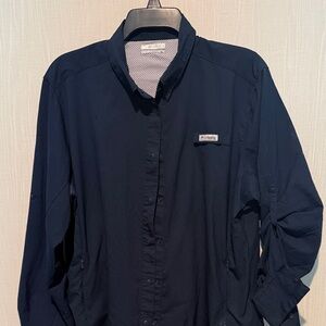 Columbia Navy Lightweight Long-Sleeve Shirt Jacket